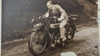 Franz Liebieg na motocyklu